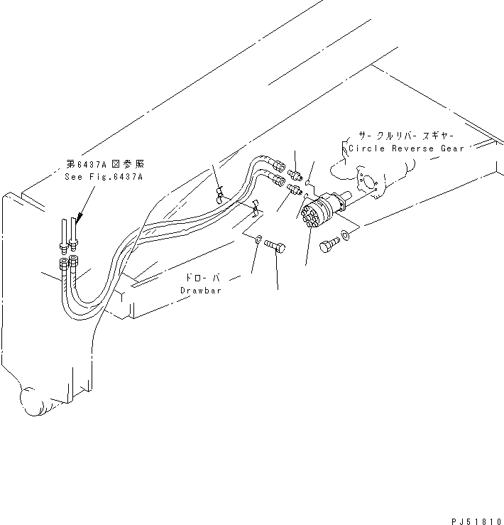 Схема запчастей Komatsu GD355A-1S - ГИДРОЛИНИЯ (CIRCLE ЛИНИЯ МОТОРА ВРАЩЕНИЯ) (/) ГИДРАВЛИКА