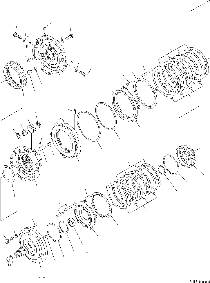 Схема запчастей Komatsu GD355A-1 - ТРАНСМИССИЯ (НИЗ. И ВЫС.T МУФТА) СИЛОВАЯ ПЕРЕДАЧА