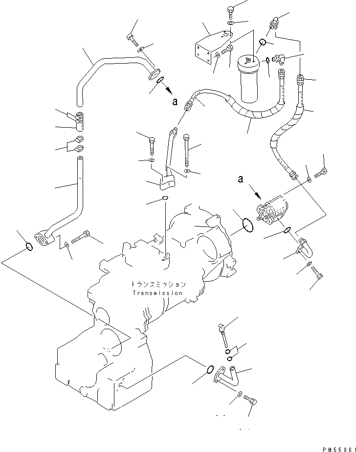 Схема запчастей Komatsu GD355A-1 - ГИДРОЛИНИЯ ТРАНСМИССИИ(№-7) СИЛОВАЯ ПЕРЕДАЧА