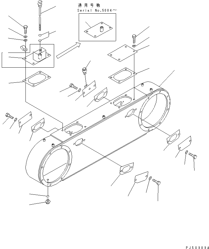 Схема запчастей Komatsu GD355A-1 - КОРПУС СДВОЕННОГО ПРИВОДА СИЛОВАЯ ПЕРЕДАЧА