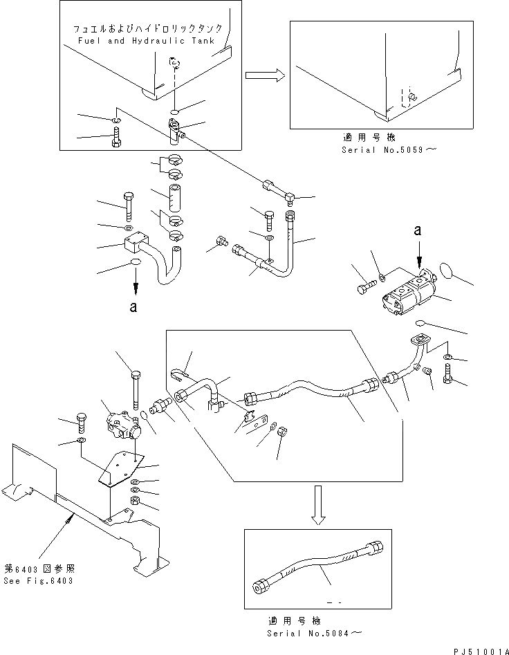 Схема запчастей Komatsu GD355A-1 - ГИДРОЛИНИЯ (ИЗ БАКА В НАСОС - КЛАПАН ДЕЛИТЕЛЯ ПОТОКА)(№-) ГИДРАВЛИКА