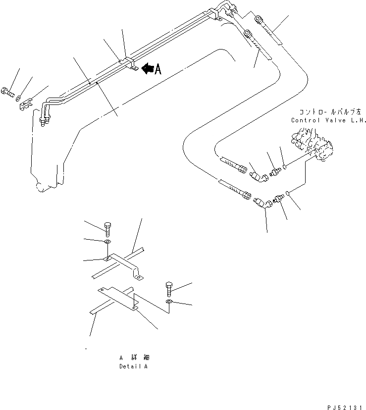 Схема запчастей Komatsu GD355A-1 - ГИДРОЛИНИЯ (CIRCLE ЛИНИЯ МОТОРА ВРАЩЕНИЯ) (/)(№-) ГИДРАВЛИКА