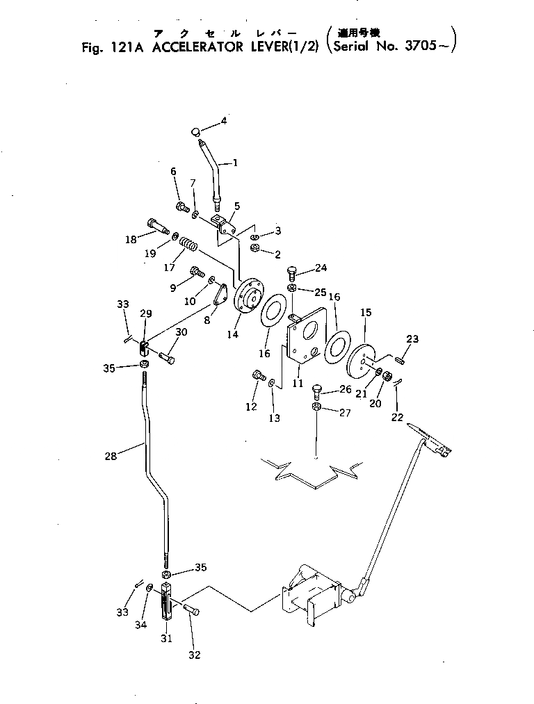 Схема запчастей Komatsu GD37-6H - АКСЕЛЕРАТОР РЫЧАГ (/)(№7-) КОМПОНЕНТЫ ДВИГАТЕЛЯ И ЭЛЕКТРИКА