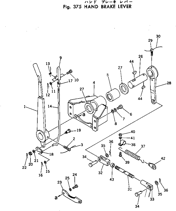 Схема запчастей Komatsu GD37-6H - HAND ТОРМОЗ. РЫЧАГ СДВОЕНН. ПРИВОД И КОЛЕСА