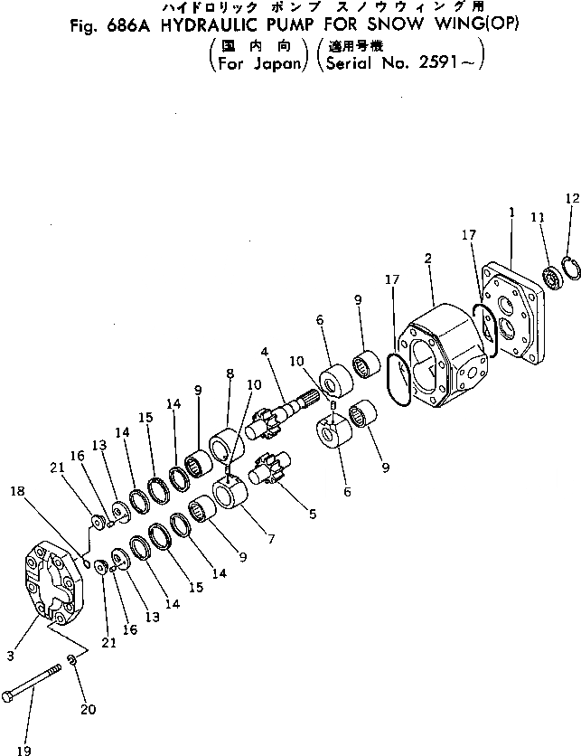Схема запчастей Komatsu GD37-6H - ГИДР. НАСОС. ДЛЯ SNOW WING (OP) (ДЛЯ ЯПОН.)(№9-) ГИДРАВЛИКА