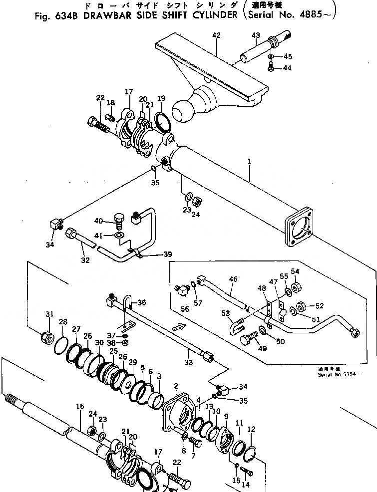 Схема запчастей Komatsu GD37-6H - БОКОВ. СДВИГ СЦЕПН. УСТР-ВА ЦИЛИНДР(№88-) ГИДРАВЛИКА