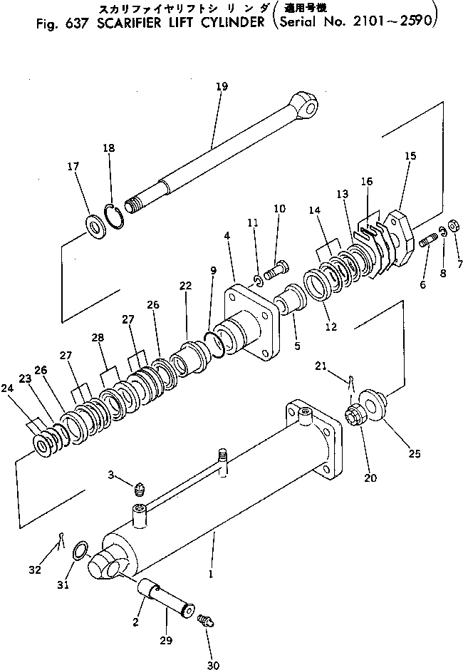 Схема запчастей Komatsu GD37-6H - SCARIFIER ГИДРОЦИЛИНДР ПОДЪЕМА(№-9) ГИДРАВЛИКА