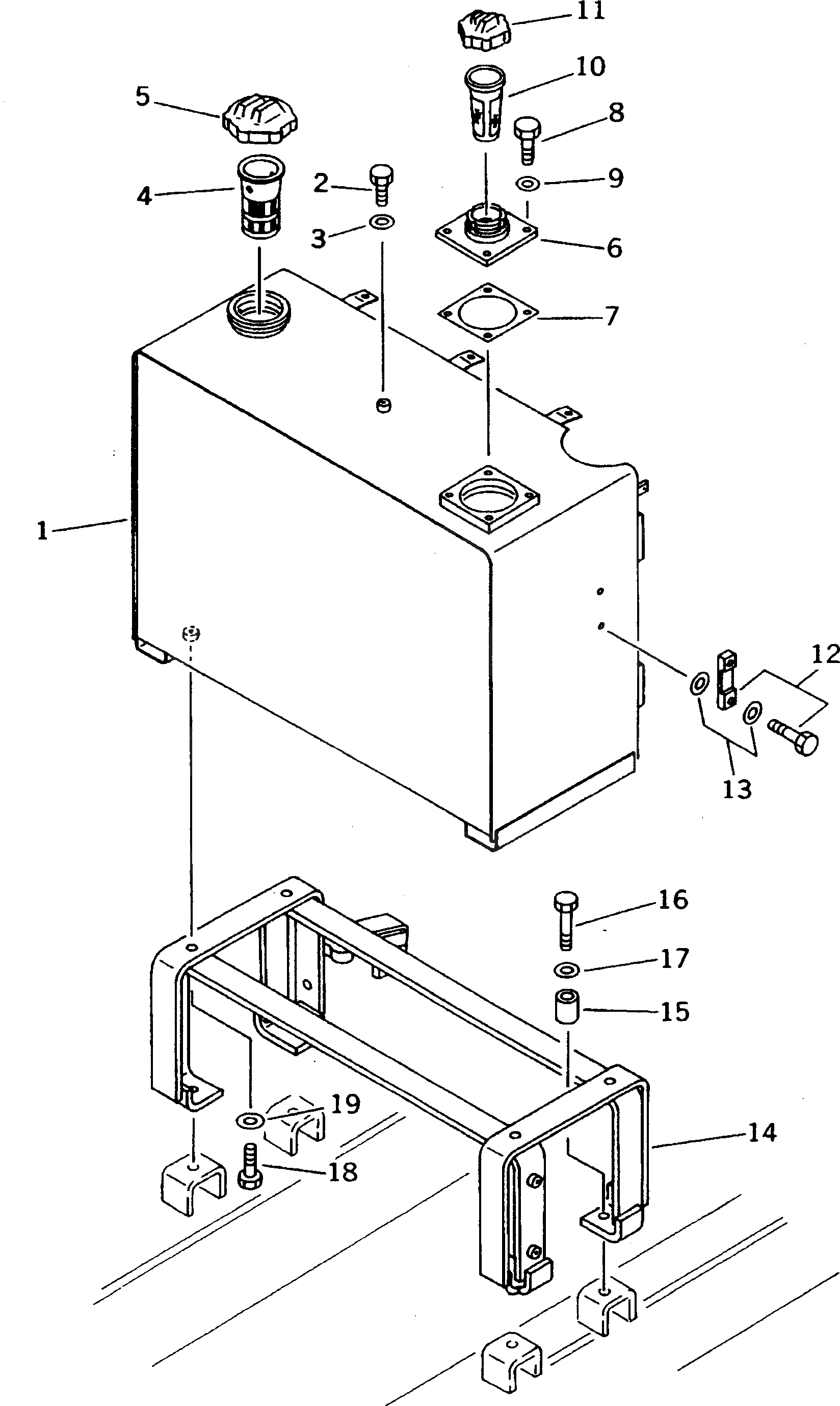 Схема запчастей Komatsu GD405A-2S - ТОПЛИВН. И ГИДР. БАК.(№-) КОМПОНЕНТЫ ДВИГАТЕЛЯ И ЭЛЕКТРИКА