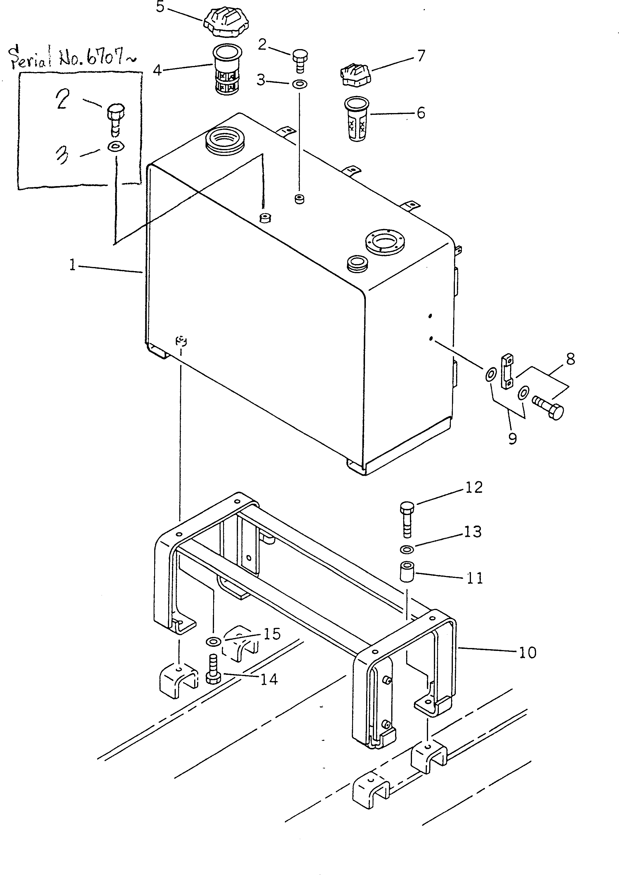 Схема запчастей Komatsu GD405A-2S - ТОПЛИВН. И ГИДР. БАК.(№-) КОМПОНЕНТЫ ДВИГАТЕЛЯ И ЭЛЕКТРИКА