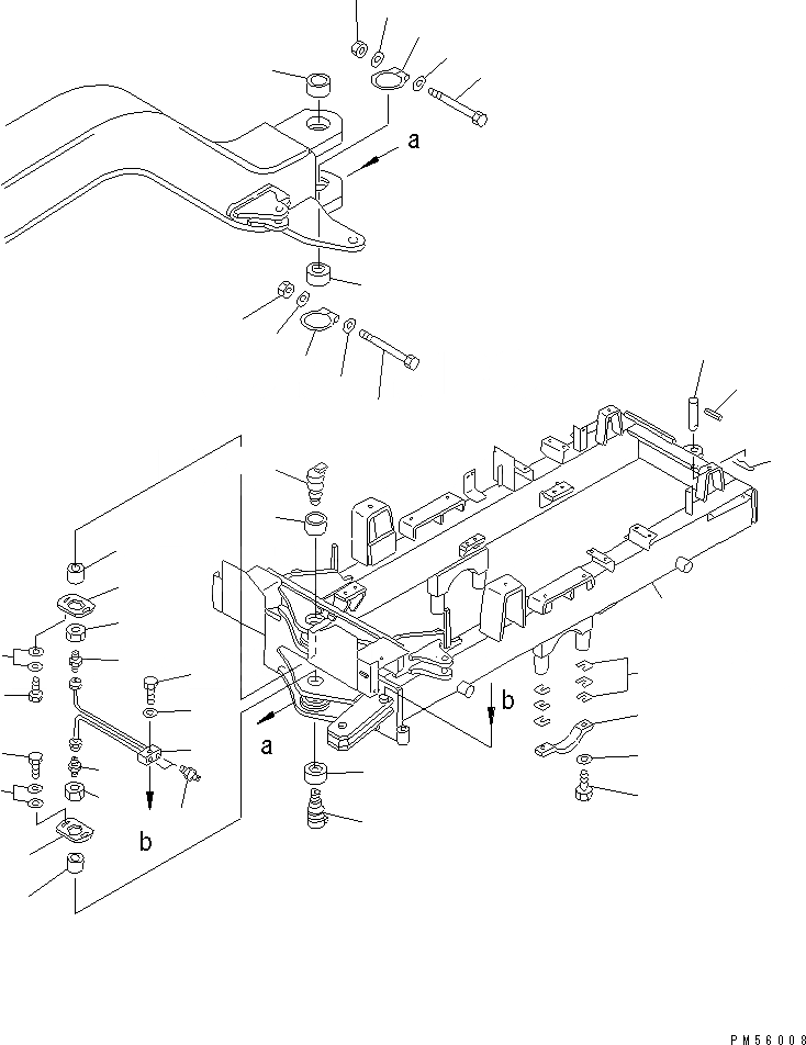 Схема запчастей Komatsu GD405A-2S - ЗАДН. РАМА(№-) РАМА И ЧАСТИ КОРПУСА