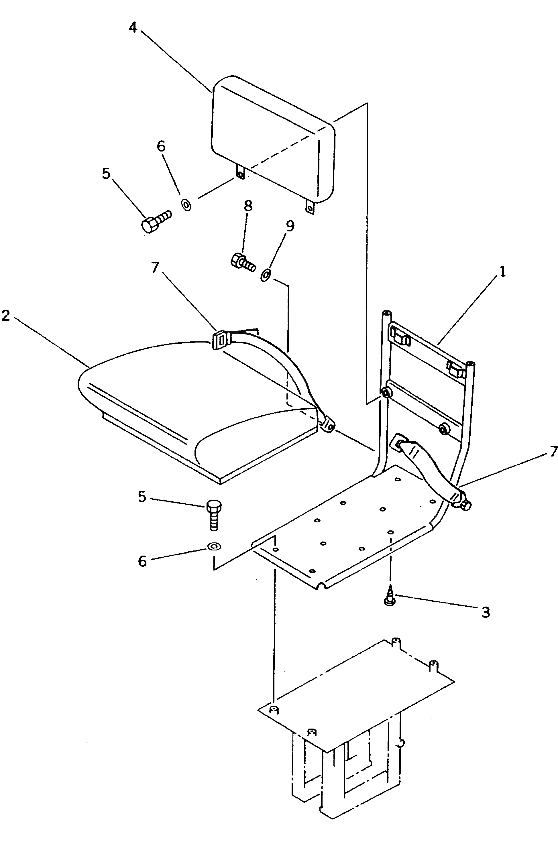Схема запчастей Komatsu GD405A-2S - ВСПОМОГ. СИДЕНЬЕ(№-) РАМА И ЧАСТИ КОРПУСА