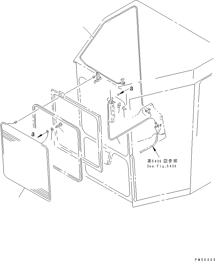 Схема запчастей Komatsu GD405A-2S - ПОДОГРЕВ WIRE СТЕКЛА (ПЕРЕДН. ВЕРХН.)(№-) РАМА И ЧАСТИ КОРПУСА