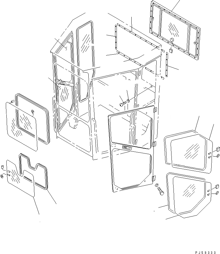 Схема запчастей Komatsu GD405A-2S - ПОДОГРЕВ WIRE СТЕКЛА (ПЕРЕДН. НИЖН. AND ЗАДН.¤ ДВЕРЬ)(№-) РАМА И ЧАСТИ КОРПУСА