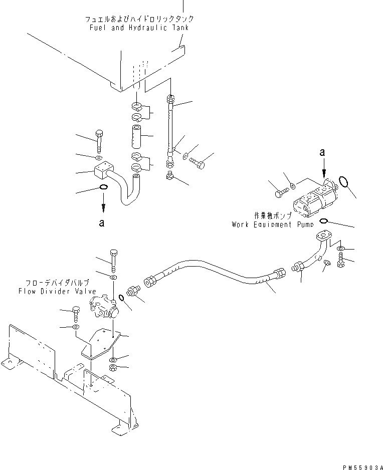 Схема запчастей Komatsu GD405A-2S - ГИДРОЛИНИЯ (ИЗ БАКА В НАСОС - КЛАПАН ДЕЛИТЕЛЯ ПОТОКА)(№8-) ГИДРАВЛИКА