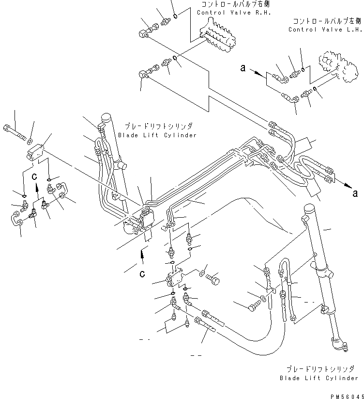 Схема запчастей Komatsu GD405A-2S - ГИДРОЛИНИЯ (ЦИЛИНДР ПОДЪЕМА ОТВАЛА ЛИНИЯ)(№7-) ГИДРАВЛИКА