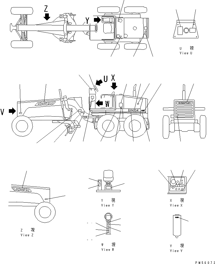 Схема запчастей Komatsu GD405A-2S - МАРКИРОВКА(№-7) МАРКИРОВКА¤ ИНСТРУМЕНТ И РЕМКОМПЛЕКТЫ