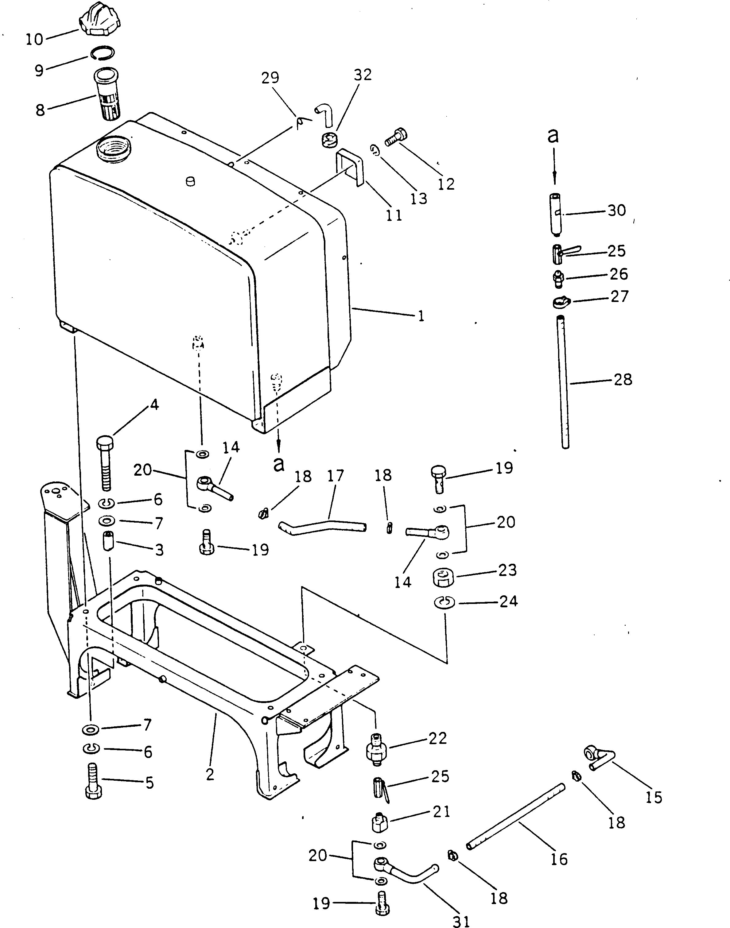 Схема запчастей Komatsu GD405A-1 - ТОПЛИВН. БАК.(№-98) КОМПОНЕНТЫ ДВИГАТЕЛЯ И ЭЛЕКТРИКА