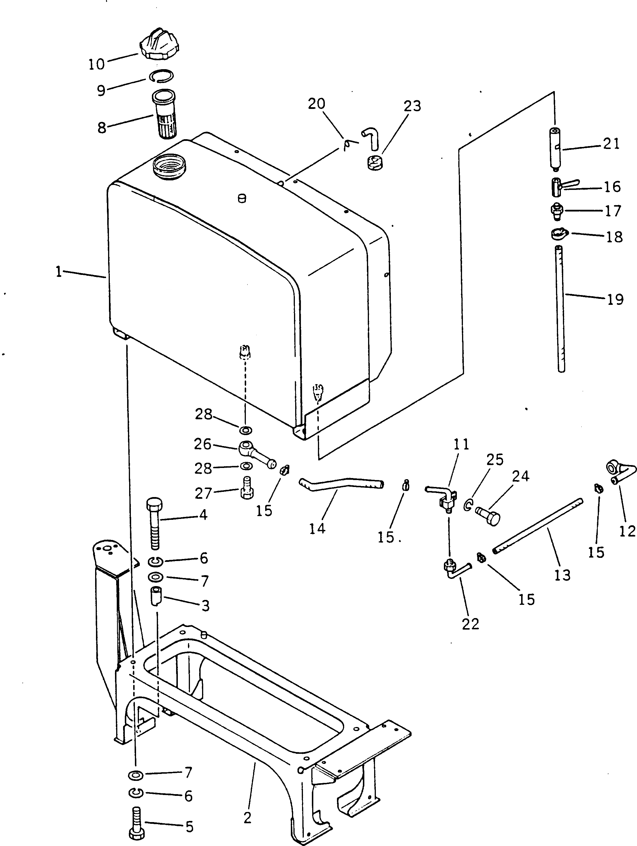 Схема запчастей Komatsu GD405A-1 - ТОПЛИВН. БАК.(№99-) КОМПОНЕНТЫ ДВИГАТЕЛЯ И ЭЛЕКТРИКА