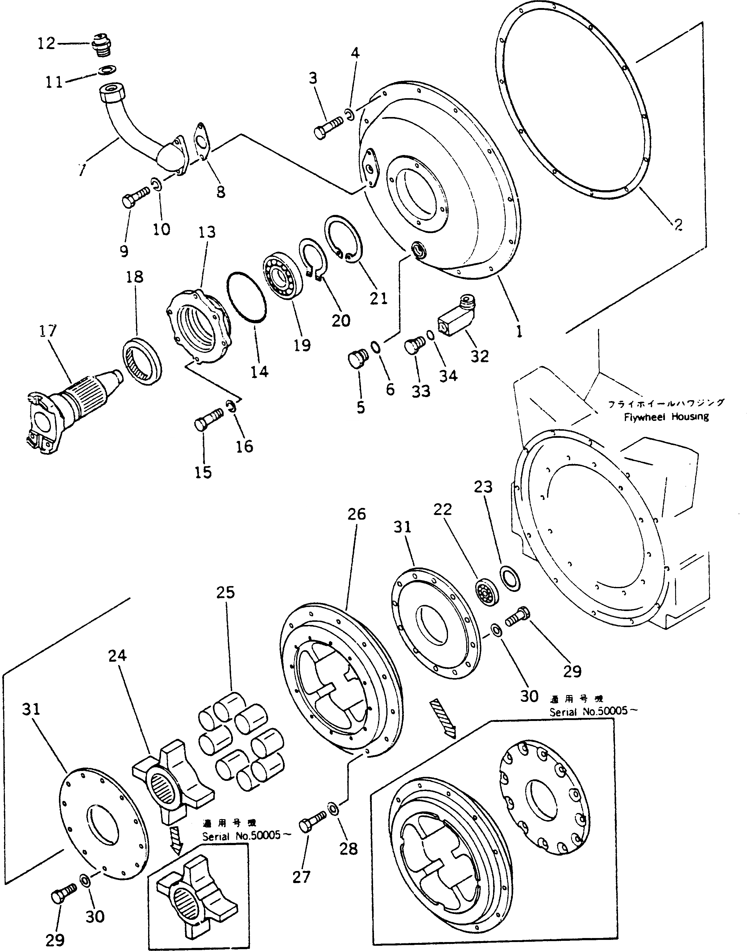 Схема запчастей Komatsu GD405A-1 - ДЕМПФЕР СИЛОВАЯ ПЕРЕДАЧА
