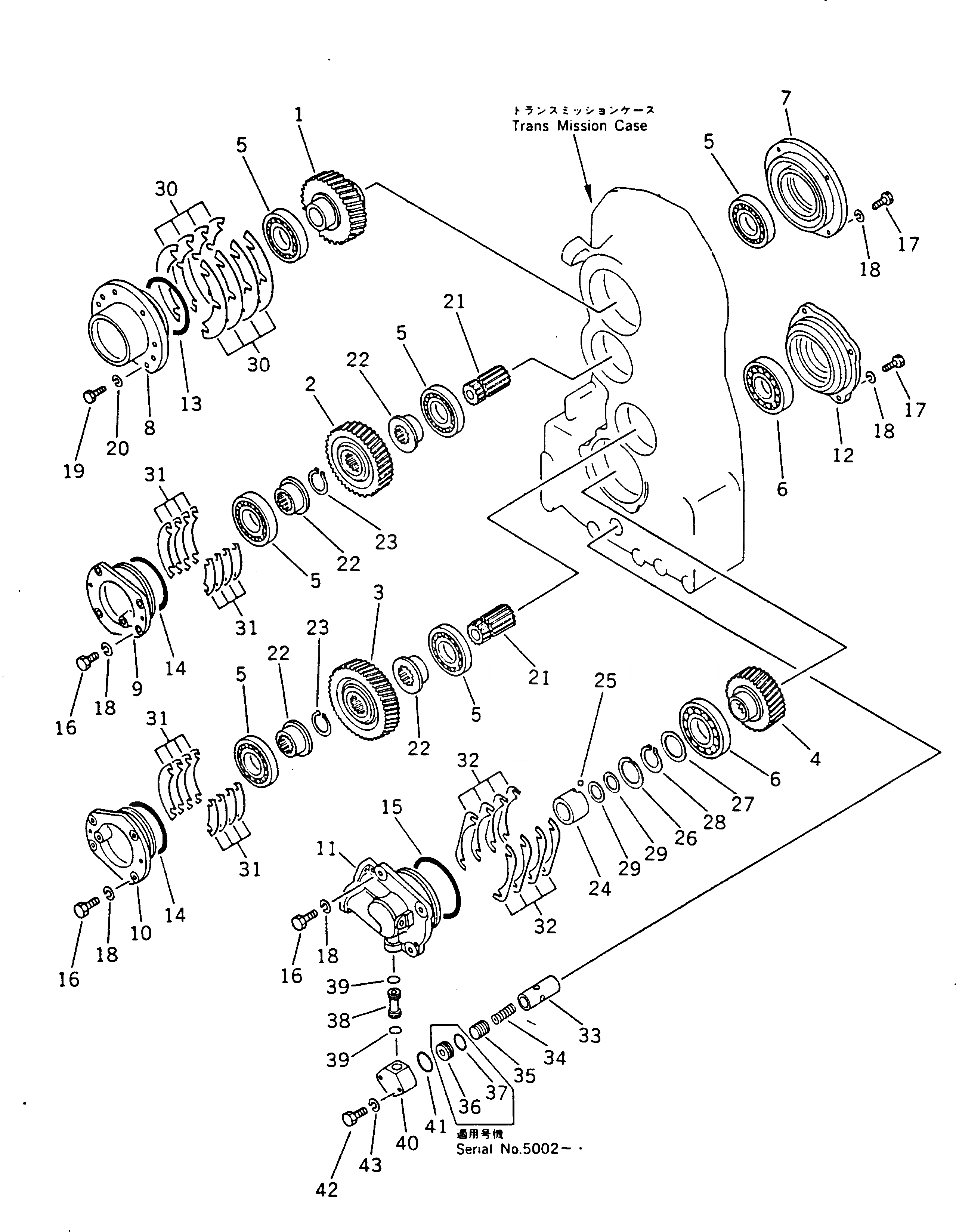 Схема запчастей Komatsu GD405A-1 - ПЕРЕДАЧА ПРИВОД СИЛОВАЯ ПЕРЕДАЧА