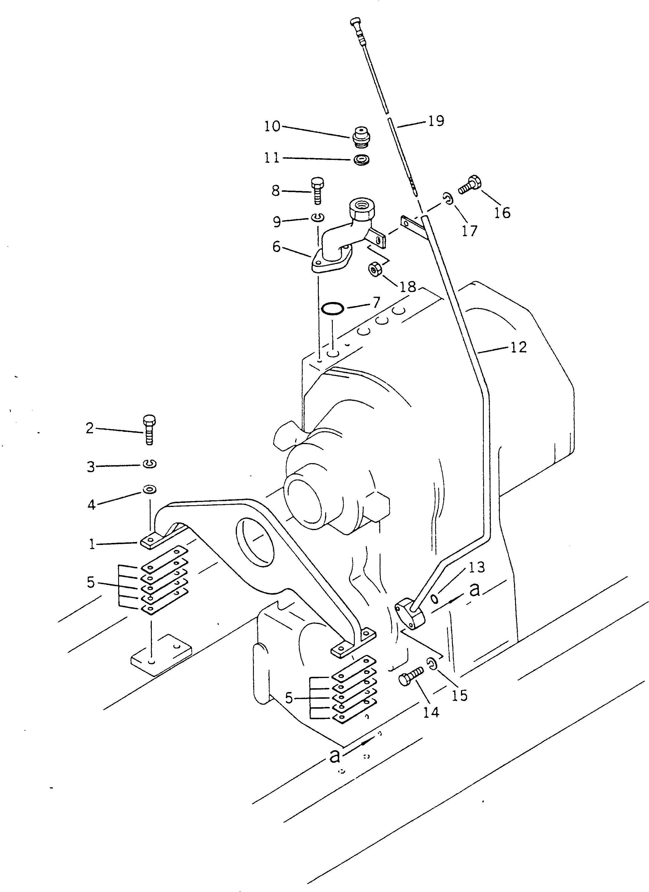 Схема запчастей Komatsu GD405A-1 - ТРАНСМИССИЯ СУППОРТ СИЛОВАЯ ПЕРЕДАЧА