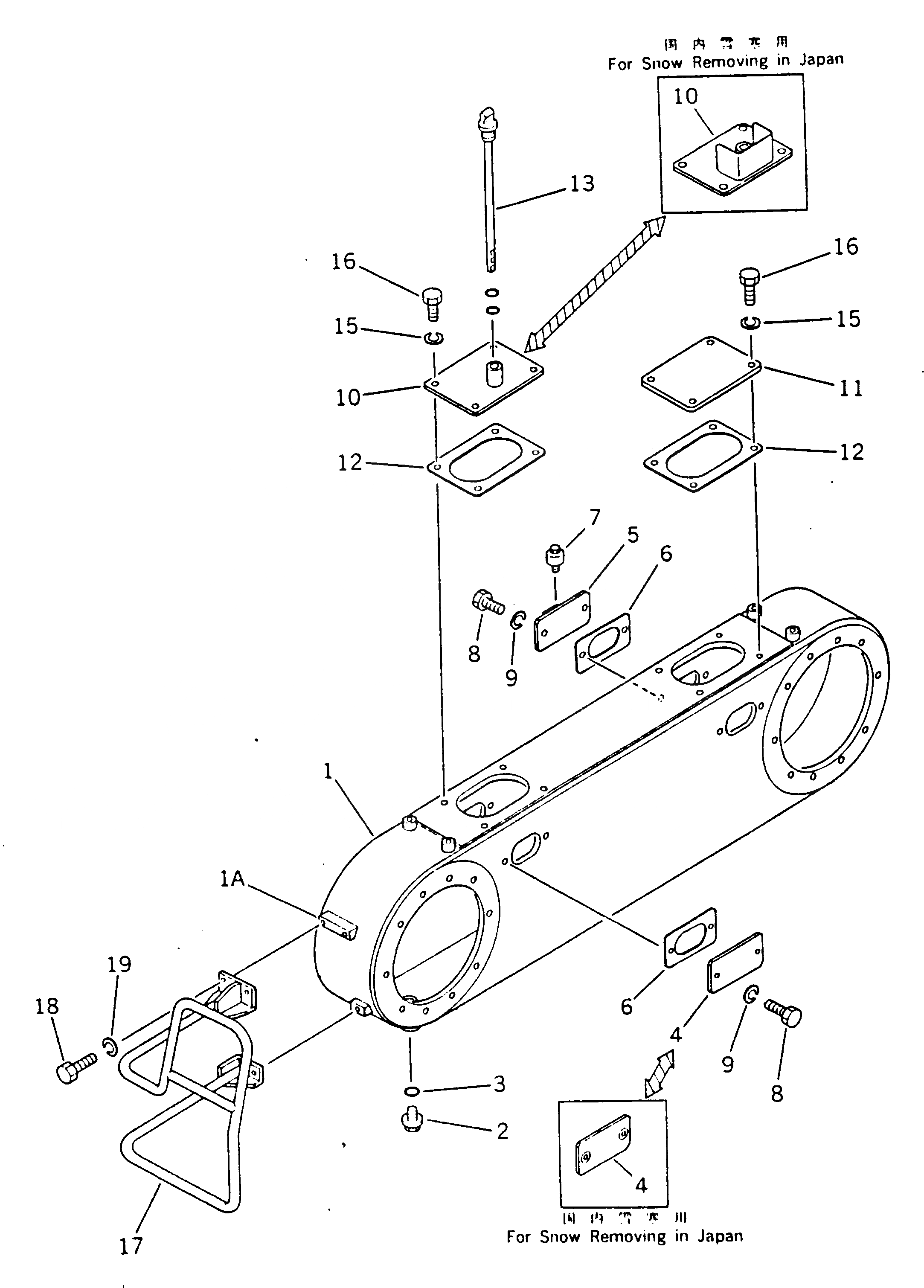 Схема запчастей Komatsu GD405A-1 - КОРПУС СДВОЕННОГО ПРИВОДА(№99-) СДВОЕНН. ПРИВОД И КОЛЕСА