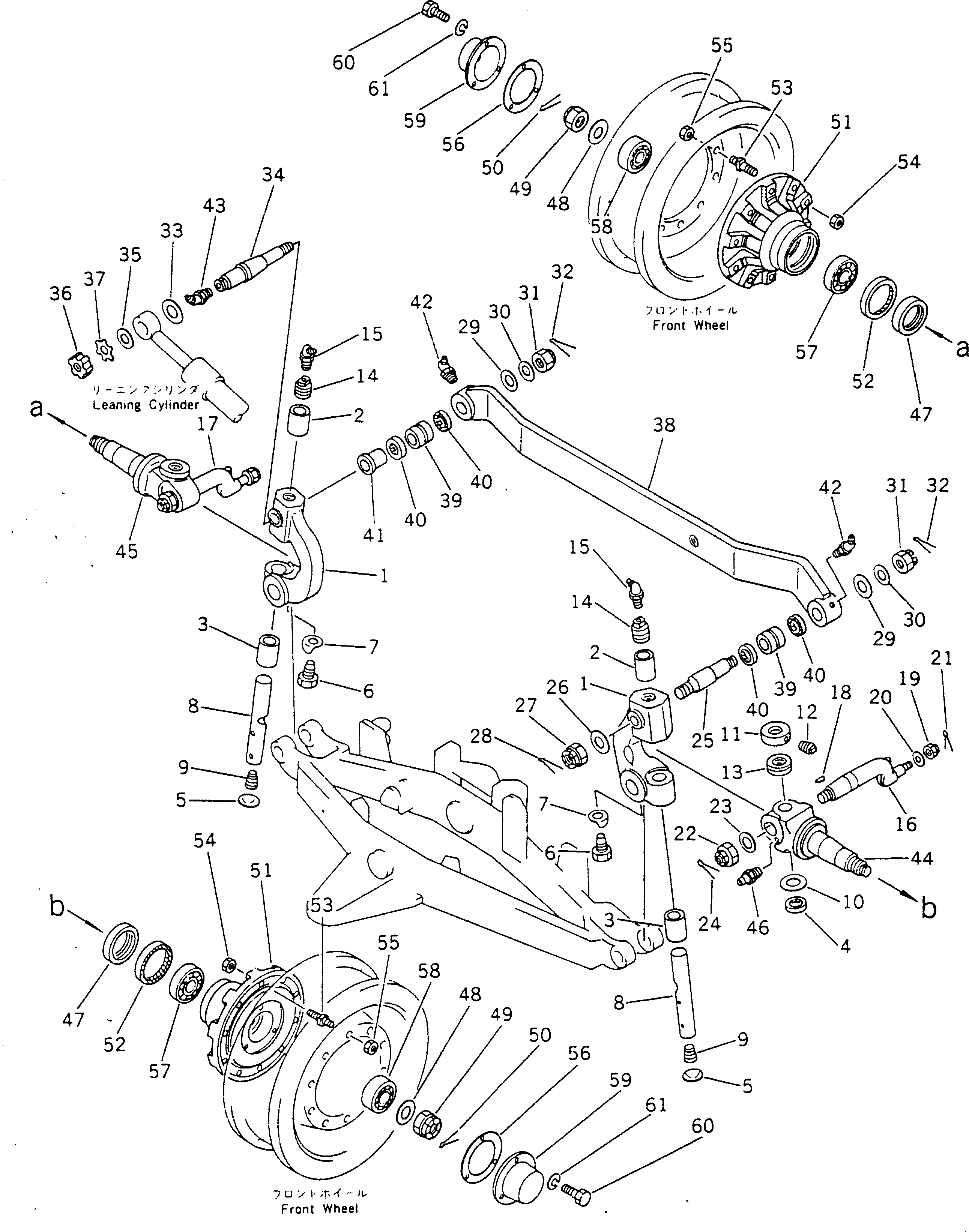 Схема запчастей Komatsu GD405A-1 - ПЕРЕДНИЙ МОСТ (/) СИСТЕМАУПРАВЛЕНИЯ ПОВОРОТОМ