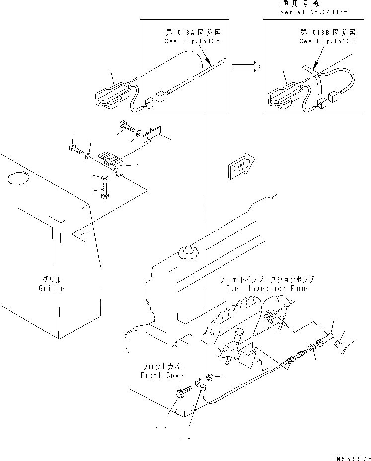 Схема запчастей Komatsu GD405A-2 - СТОП МОТОР ДВИГАТЕЛЯ И ЭЛЕМЕНТЫ КРЕПЛЕНИЯ(№7-) КОМПОНЕНТЫ ДВИГАТЕЛЯ И ЭЛЕКТРИКА