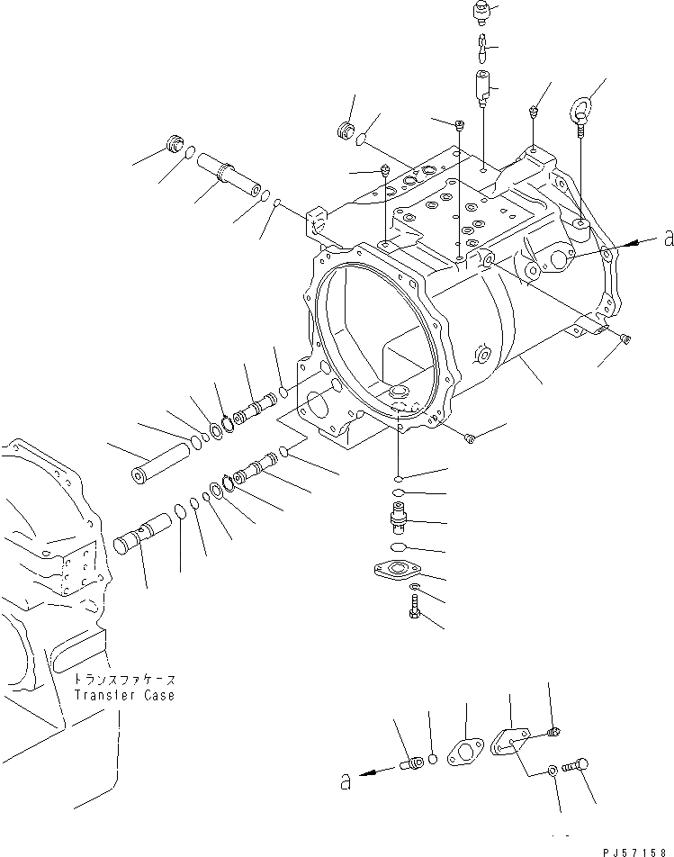 Схема запчастей Komatsu GD405A-2 - ТРАНСМИССИЯ (КОРПУС ТРАНСМИССИИ)(№()-) СИЛОВАЯ ПЕРЕДАЧА