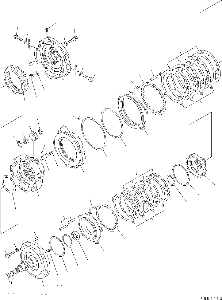 Схема запчастей Komatsu GD405A-2 - ТРАНСМИССИЯ (МУФТА ПОВЫШ./ПОНИЖ.)(№-()) СИЛОВАЯ ПЕРЕДАЧА