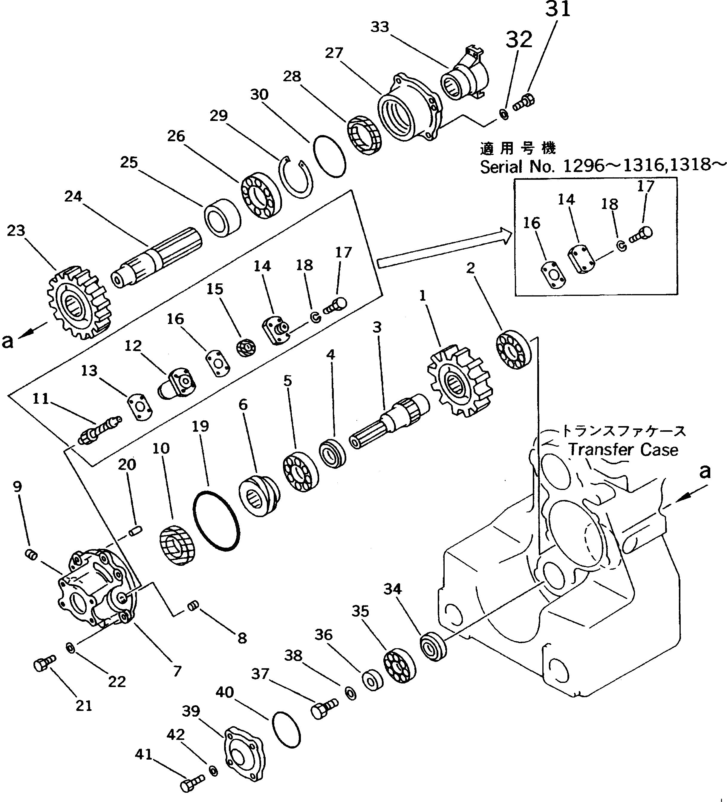 Схема запчастей Komatsu GD405A-2 - ТРАНСМИССИЯ (ВЫХОДНОЙ ВАЛ) (/)(№-()) СИЛОВАЯ ПЕРЕДАЧА