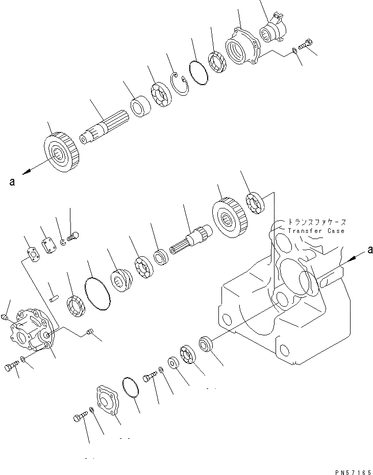 Схема запчастей Komatsu GD405A-2 - ТРАНСМИССИЯ (ВЫХОДНОЙ ВАЛ) (/)(№()-) СИЛОВАЯ ПЕРЕДАЧА