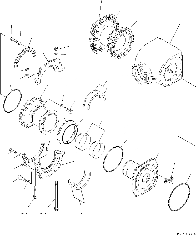 Схема запчастей Komatsu GD405A-2 - КОРПУС КОНЕЧН. ПЕРЕДАЧИ (/)(№-7) СИЛОВАЯ ПЕРЕДАЧА