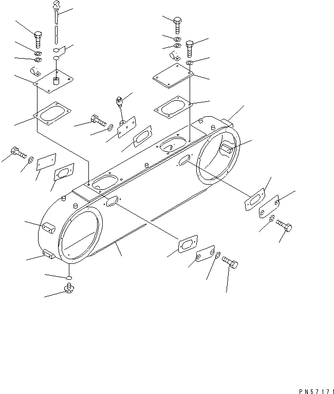 Схема запчастей Komatsu GD405A-2 - КОРПУС СДВОЕННОГО ПРИВОДА(№-) СИЛОВАЯ ПЕРЕДАЧА