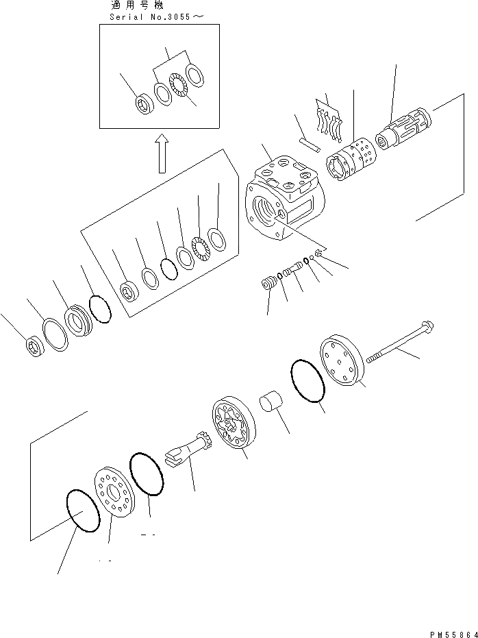 Схема запчастей Komatsu GD405A-2 - КЛАПАН РУЛЕВОГО УПРАВЛЕНИЯ (/) СИЛОВАЯ ПЕРЕДАЧА