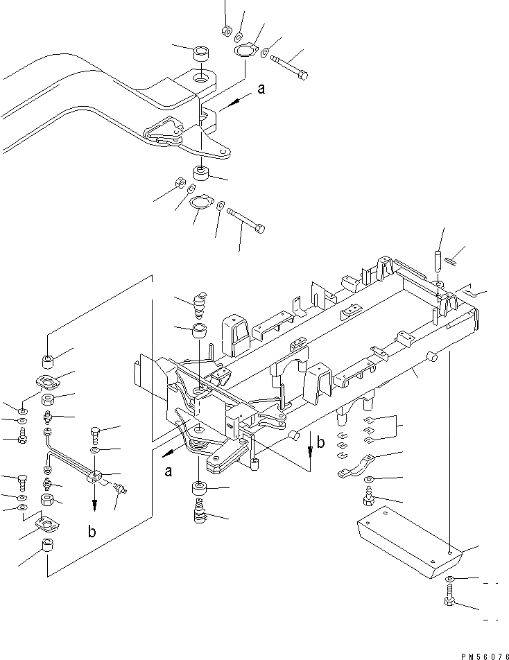 Схема запчастей Komatsu GD405A-2 - ЗАДН. РАМА(№-999) РАМА И ЧАСТИ КОРПУСА