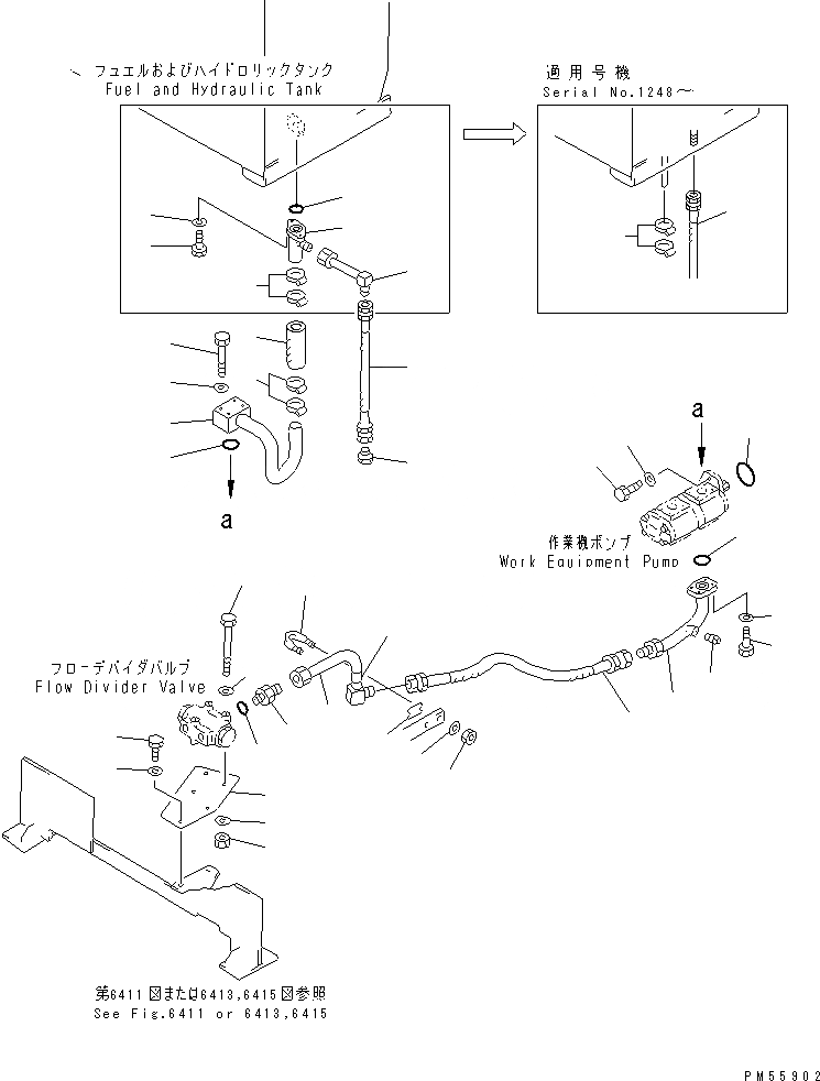 Схема запчастей Komatsu GD405A-2 - ГИДРОЛИНИЯ (ИЗ БАКА В НАСОС - КЛАПАН ДЕЛИТЕЛЯ ПОТОКА)(№-999) ГИДРАВЛИКА