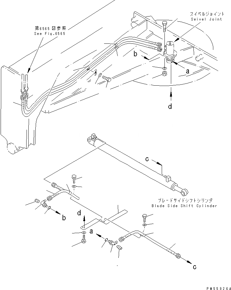 Схема запчастей Komatsu GD405A-2 - ГИДРОЛИНИЯ (ЦИЛИНДР СДВИГ. ОТВАЛА ЛИНИЯ) (/)     (С 9 DEG. ГРУПП.)(№-) ГИДРАВЛИКА
