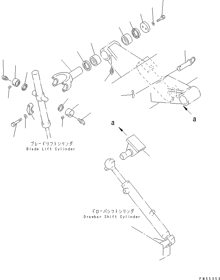 Схема запчастей Komatsu GD405A-2 - ПОДЪЕМ ОТВАЛА И СЦЕПНОЕ УСТРОЙСТВО SHIFT ROD(№-) РАБОЧЕЕ ОБОРУДОВАНИЕ