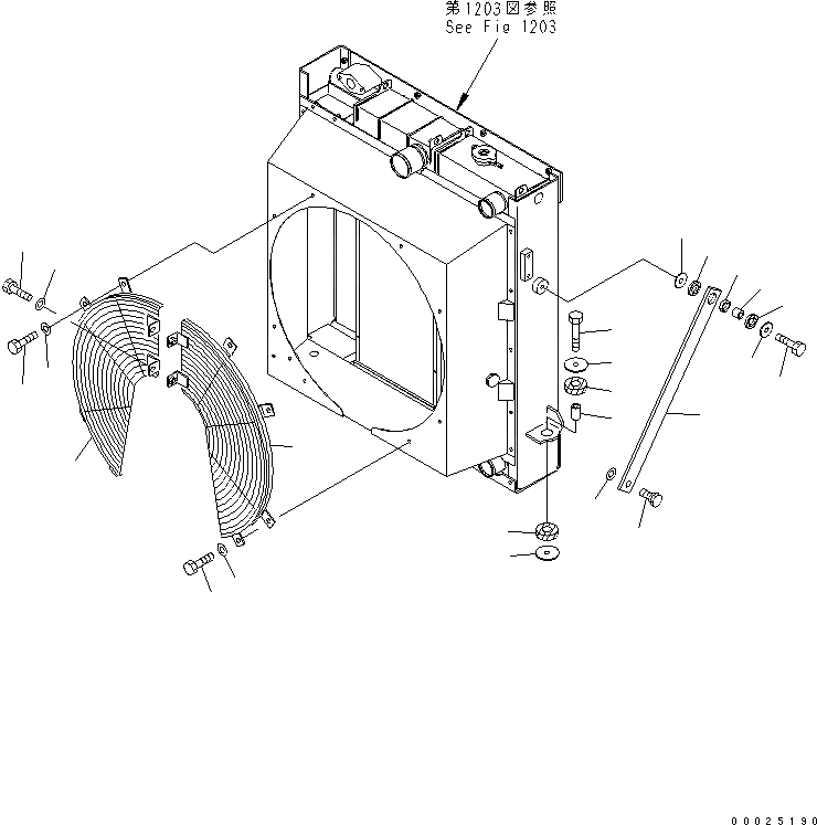 Схема запчастей Komatsu GD405A-3 - РЕШЕТКА ВЕНТИЛЯТОРА РАДИАТОРА И КРЕПЛЕНИЕ РАДИАТОРА ЧАСТИ(№-) КОМПОНЕНТЫ ДВИГАТЕЛЯ И ЭЛЕКТРИКА