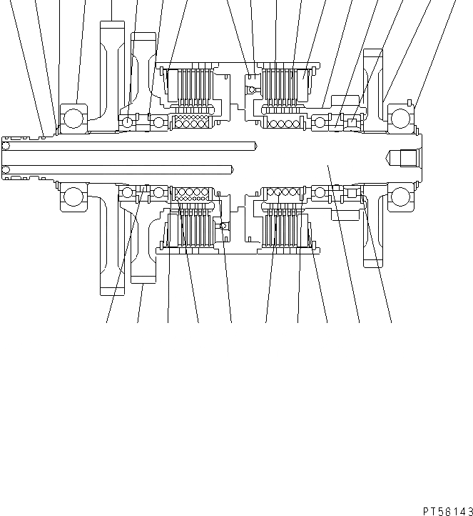 Схема запчастей Komatsu GD405A-3 - ТРАНСМИССИЯ (ВЫС./НИЗ. ПРИВОД И ВАЛ) СИЛОВАЯ ПЕРЕДАЧА