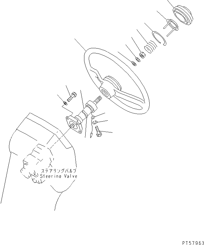 Схема запчастей Komatsu GD405A-3 - РУЛЕВОЕ КОЛЕСО СИСТЕМА УПРАВЛЕНИЯ