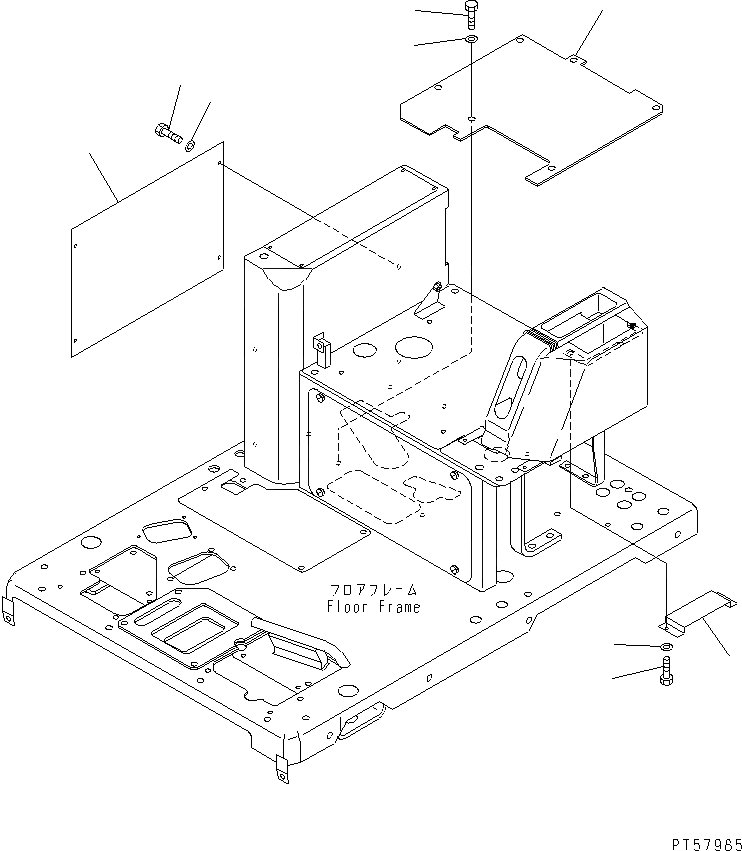 Схема запчастей Komatsu GD405A-3 - КАБИНА ОПЕРАТОРА (БЕЗ КОНДИЦИОНЕРА COVER) РАМА И ЧАСТИ КОРПУСА