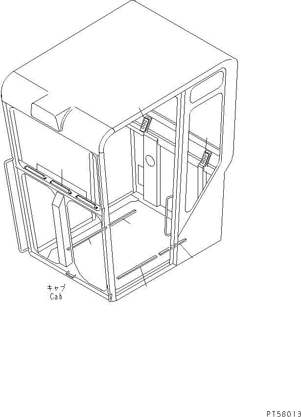 Схема запчастей Komatsu GD405A-3 - КАБИНА (ВОЗДУХОВОД) РАМА И ЧАСТИ КОРПУСА