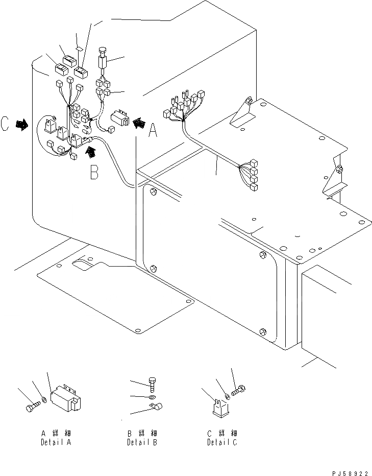 Схема запчастей Komatsu GD405A-3 - КАБИНА (HEXAGON ТИП) (ПЕРЕКЛЮЧАТЕЛЬ И РЕЛЕ) РАМА И ЧАСТИ КОРПУСА