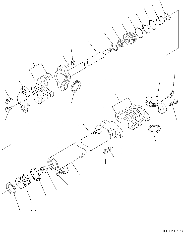 Схема запчастей Komatsu GD405A-3 - СЦЕПНОЕ УСТРОЙСТВО SHIFT ЦИЛИНДР(№-) ГИДРАВЛИКА