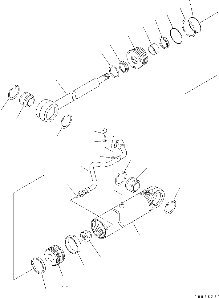 Схема запчастей Komatsu GD405A-3 - ЦИЛИНДР НАКЛОНА(№-) ГИДРАВЛИКА