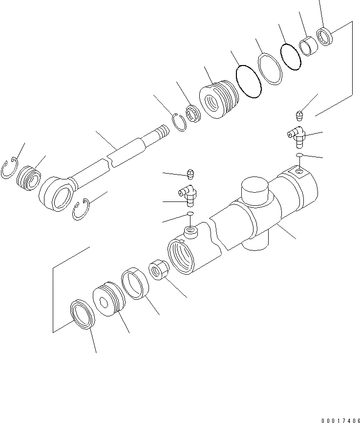 Схема запчастей Komatsu GD405A-3 - ЦИЛИНДР НАКЛОНА (С SHOCK RELEASE ОТВАЛ)(№.-999) ГИДРАВЛИКА