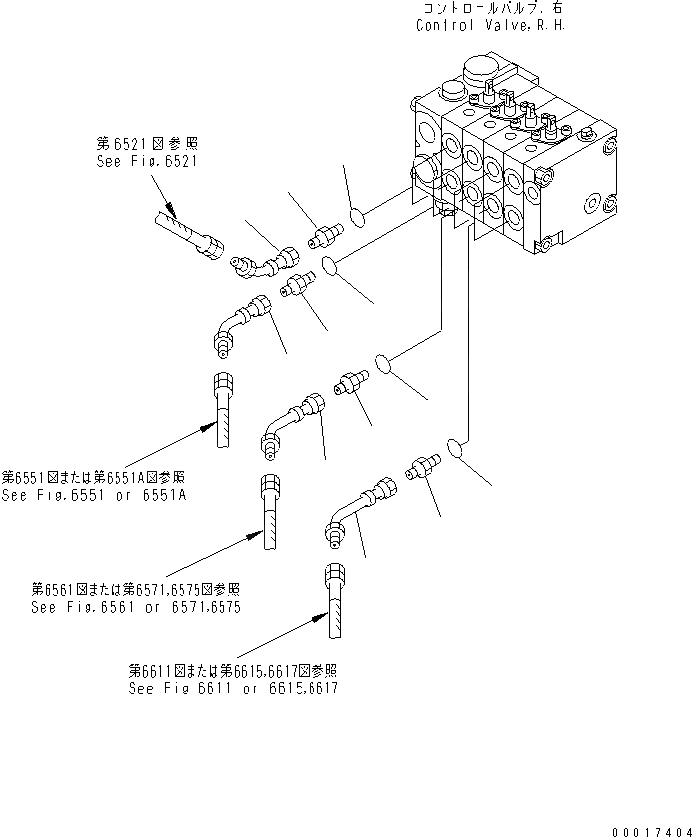 Схема запчастей Komatsu GD405A-3 - ГИДРОЛИНИЯ (УПРАВЛЯЮЩ. КЛАПАН СОЕДИНИТЕЛЬН. ЧАСТИ¤ ПРАВ.) (С 4-Х СЕКЦИОНН. КЛАПАН)(№-999) ГИДРАВЛИКА