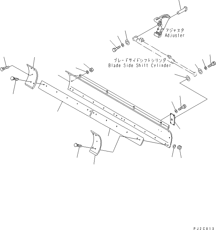 Схема запчастей Komatsu GD405A-3 - ОТВАЛ (7MM ШИР.) (ДЛЯ НАКЛОНЯЕМ.) РАБОЧЕЕ ОБОРУДОВАНИЕ